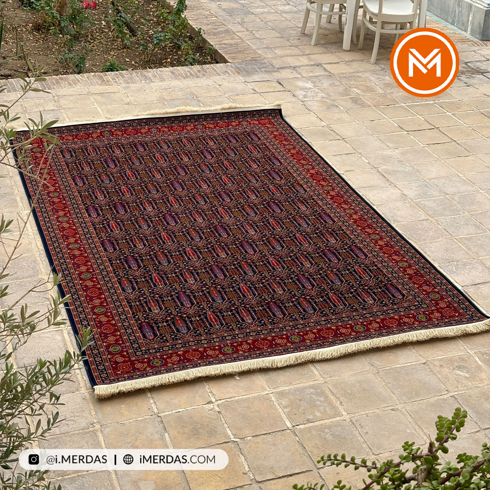 فرش گبه کد 1003 قشقایی زمینه سرمه ای